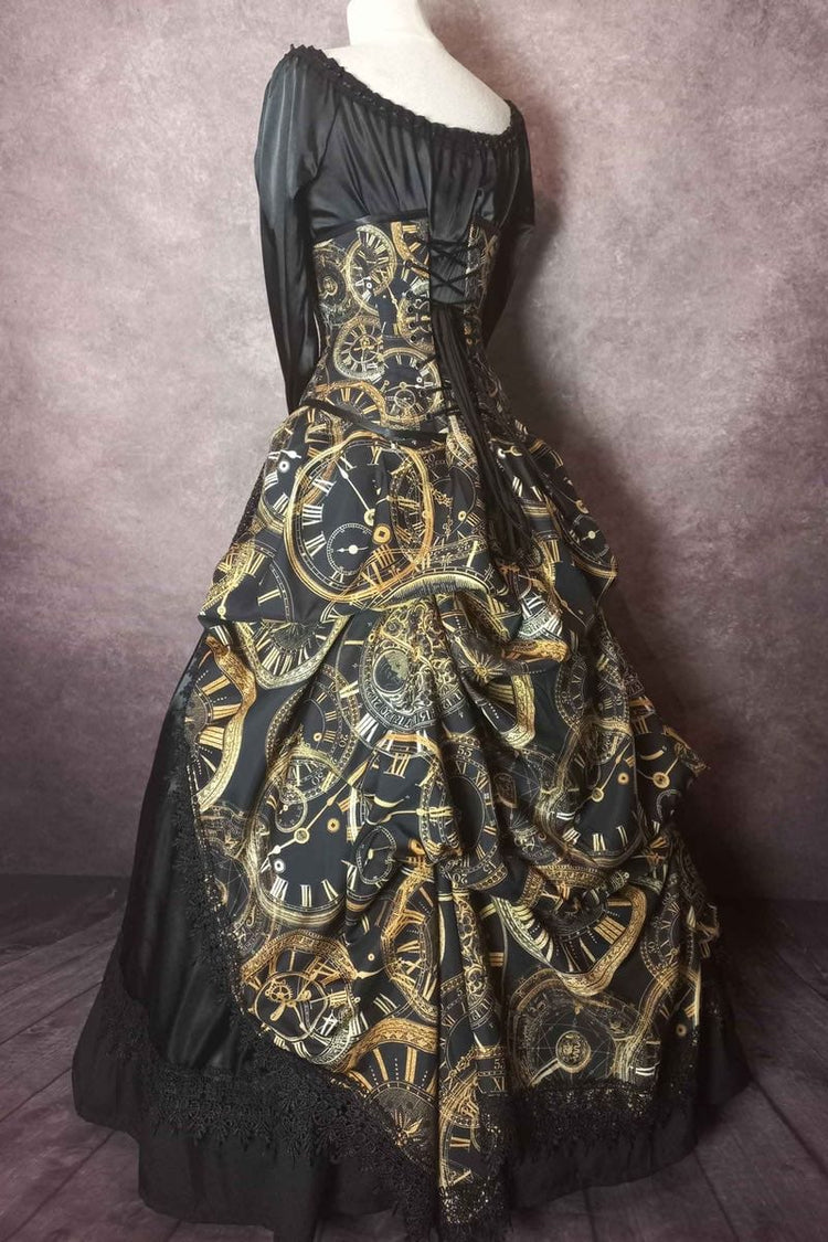 Golden Clocks Corset Gown